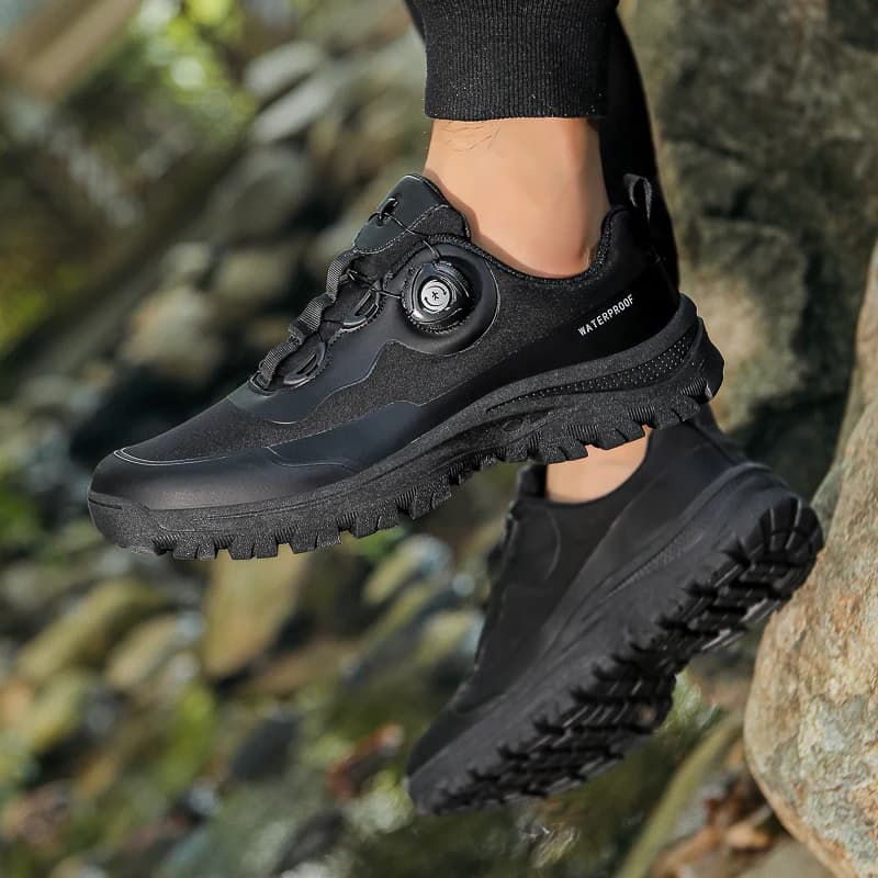 Scarpe da trekking impermeabili da uomo, modello primaverile, molto vendute, con fibbia a rotella, scarpe sportive antiscivolo e resistenti all'usura, scarpe casual.