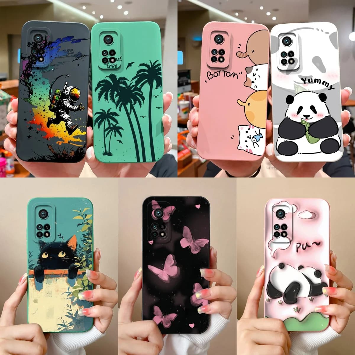 Per Xiaomi Mi 10T Pro Custodia Cute Animal Morbida Cover posteriore in silicone liquido per Mi 10 T Pro MI10T Protezione completa Custodie per telefoni durevoli