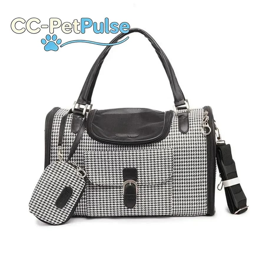 Borsa da trasporto per animali domestici CC-PetPulse in similpelle PU, borsa a tracolla traspirante per cuccioli e gatti, borsa a tracolla alla moda per cani, borsa da viaggio portatile per animali domestici