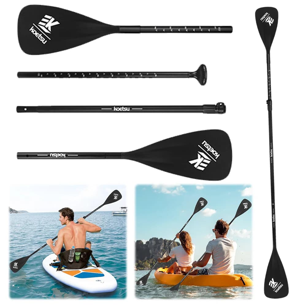 3/4 sezioni Kayak barca Paddle doppia lama Stand Up Surfpaddle in lega di alluminio gonfiabile Kayak Paddle Boats canoa Kayak Tool