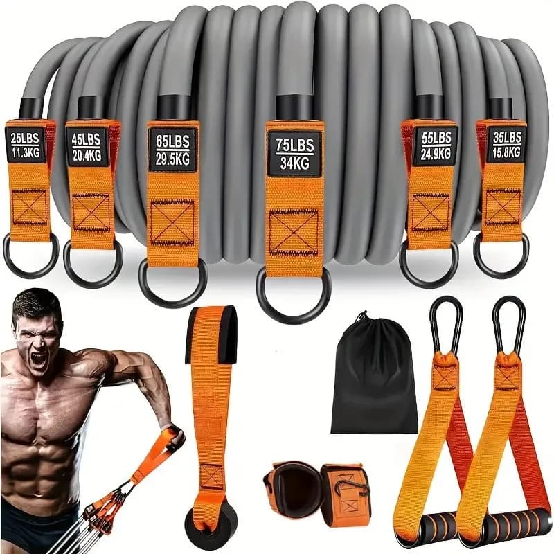 Fasce di resistenza per esercizi fitness da 300 libbre Set tubi elastici Tirare la corda Attrezzatura per allenamento con fascia per yoga per pesi da palestra a casa