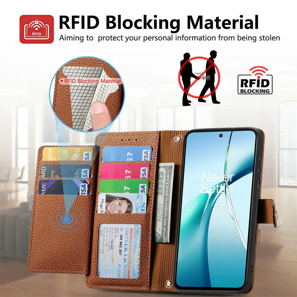 Carta in pelle con cerniera RFID per Motorola Edge 60 Fusion Case Moto Edge60 Pro Stylus 5G 2025 Magnete Flip Cover antiurto
