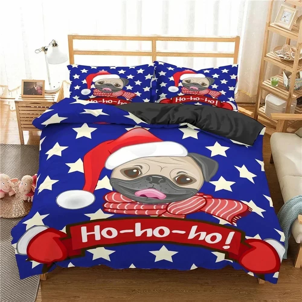 Set di Biancheria da Letto 3D con Animali, Copripiumino con Cane Pug, Copripiumino per Bambini, Misure Queen, King, Twin, Singolo, in Poliestere