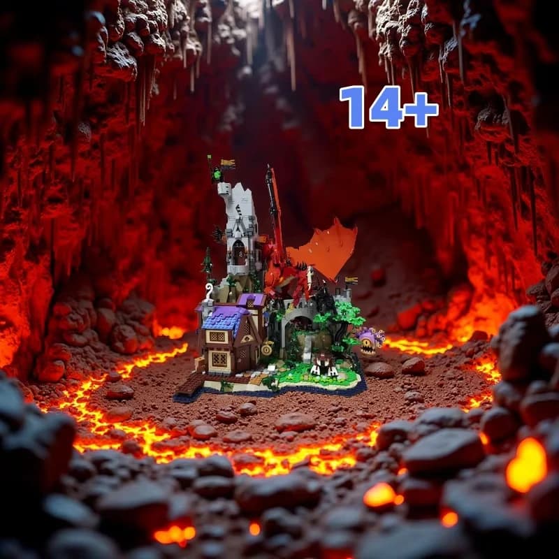 3745 Pezzi Set Creativo Dungeons and Dragons, La Storia del Drago Rosso, Blocchi da Costruzione, Gioco di Assemblaggio, Regalo per Adulti
