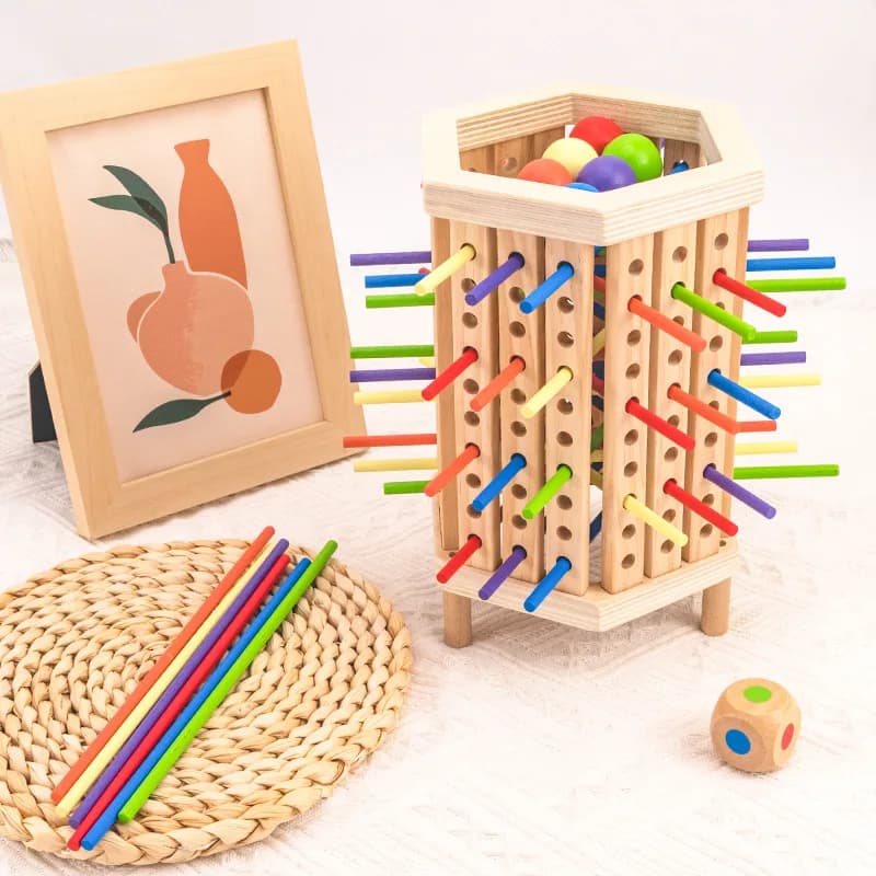 Giocattoli Educativi in Legno per Bambini, Blocchi da Costruzione per Allenamento del Pensiero, Giochi Educativi per la Interazione Genitore-Figlio