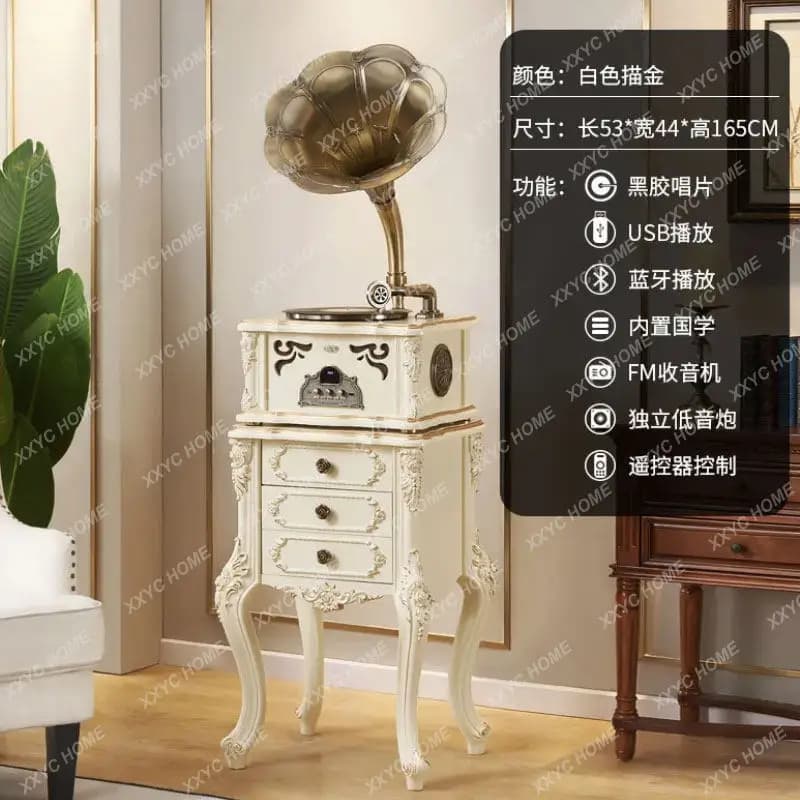SL retro phonograph, living room home classical ornament vinyl record player Bluetooth speaker
