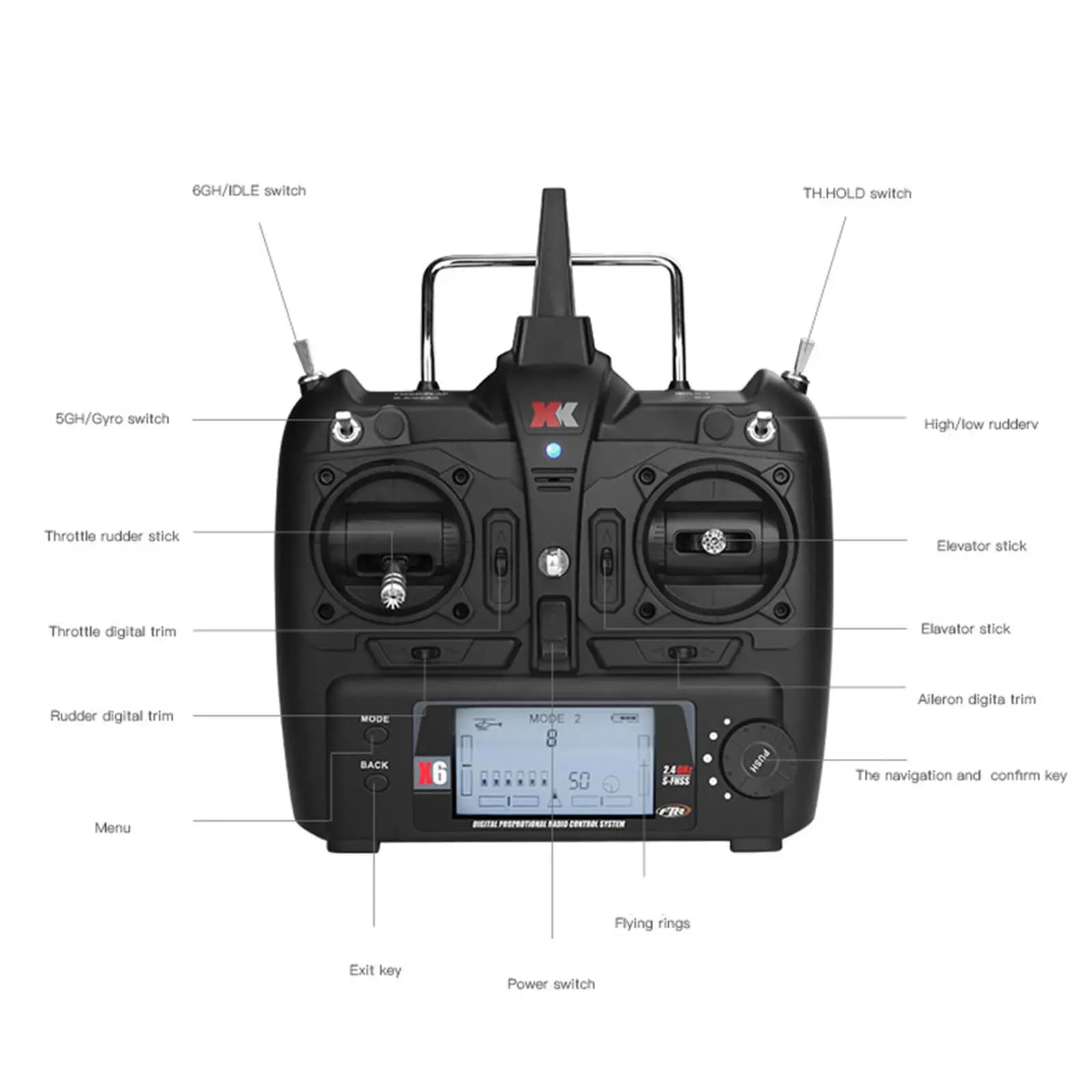 RC Transmitter Radio Remote Controller for XK K110 K120 Quad Helicopter Fixed Wing