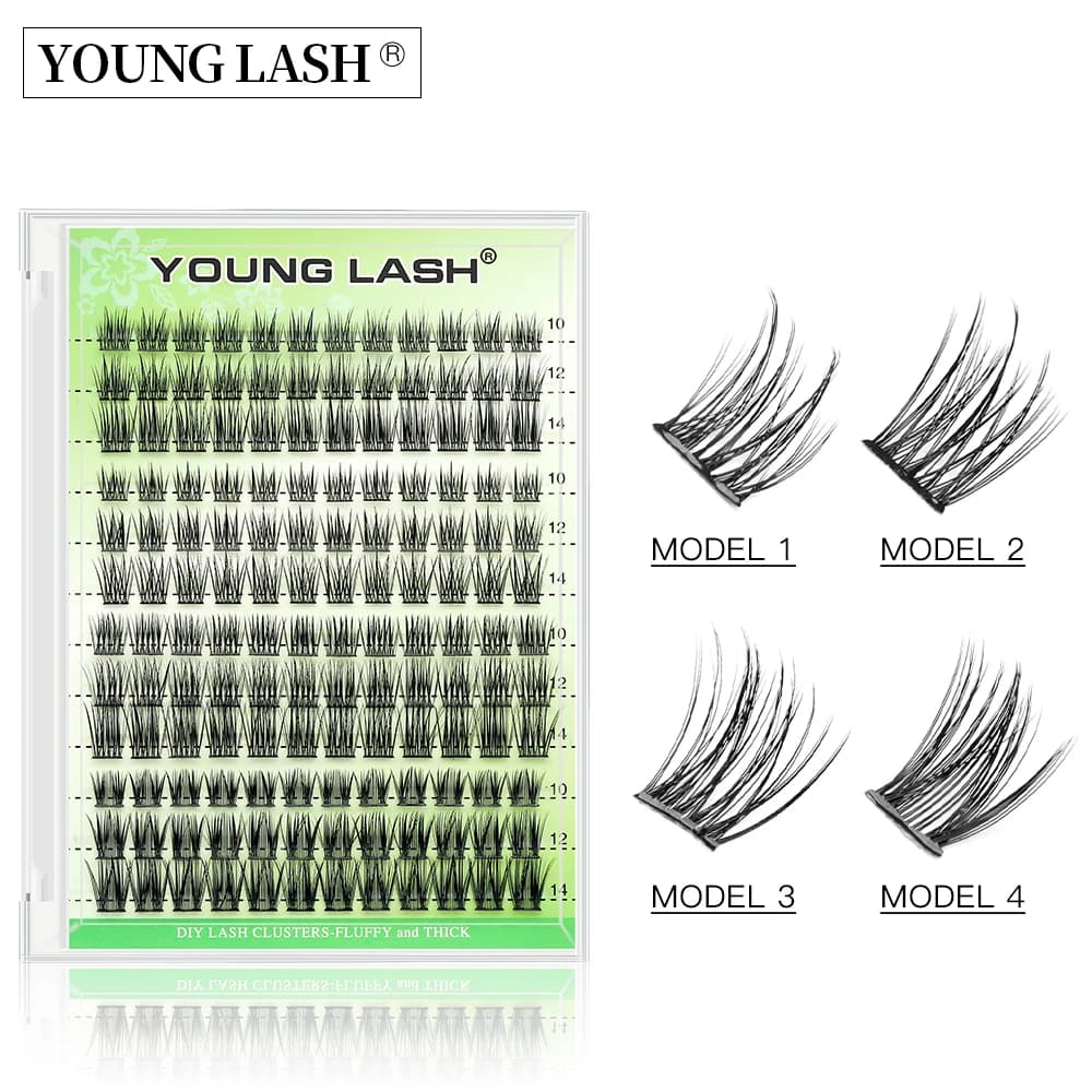 YOUNG LASH FAI DA TE Cluster di Ciglia 10/12/14mm Individuale Naturale Lungo Misto Ciglia Estensioni Volume Innesto Ciglia Donne Bellezza