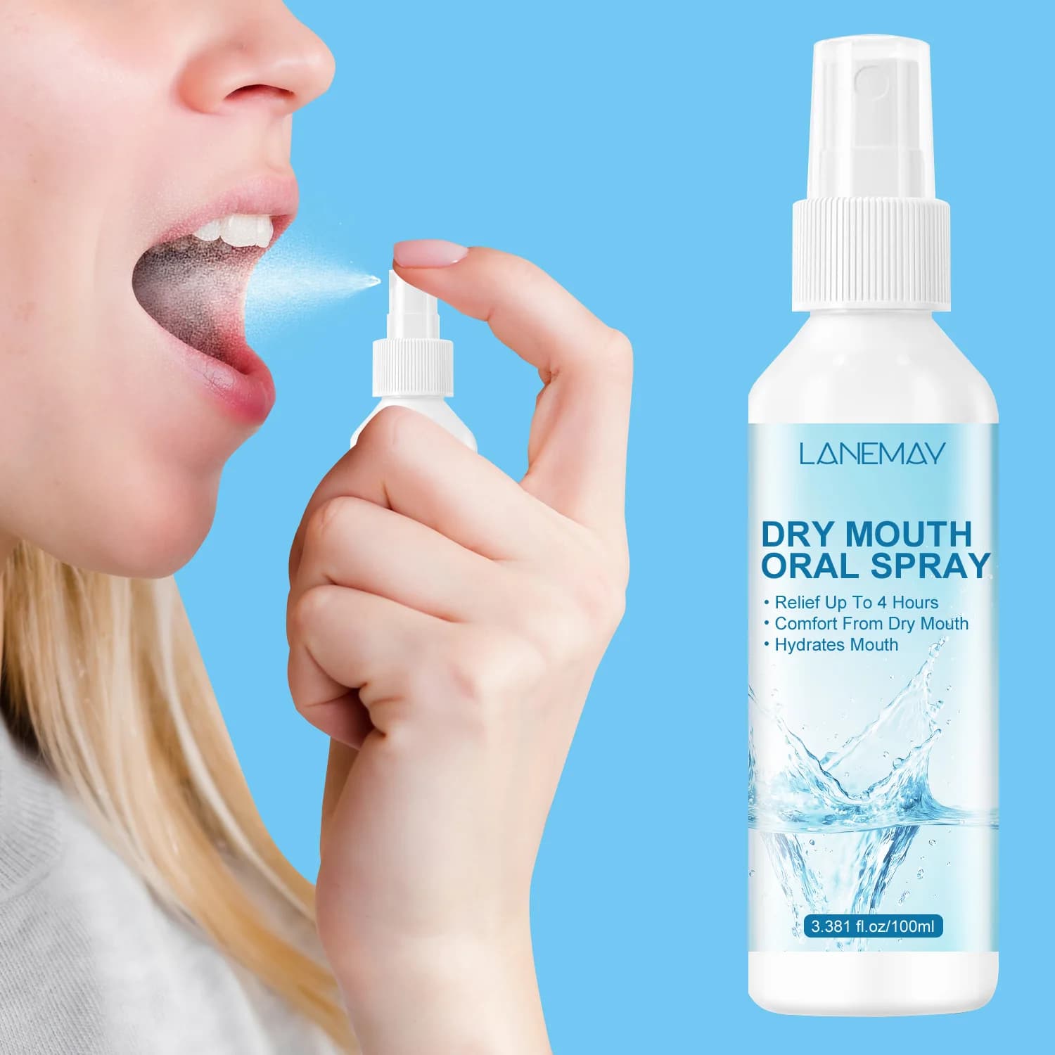 Dry Mouth Oral Spray – Instant 4-Hour Relief & Moisturizing Hydration Experience instant relief from dry mouth.