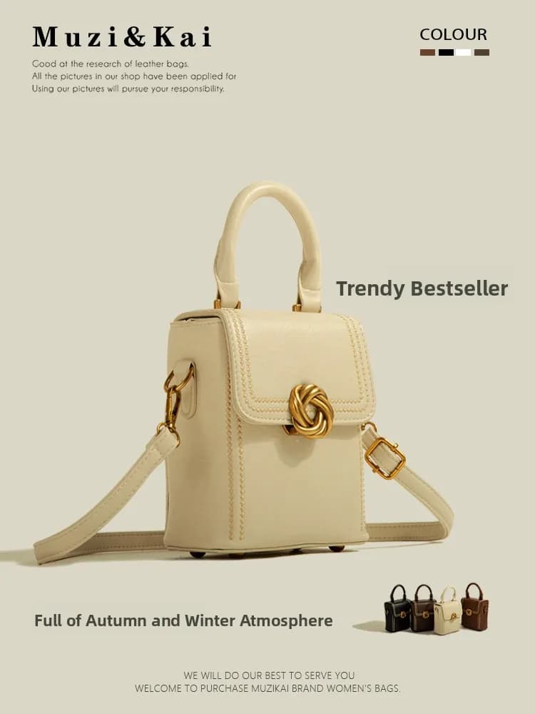 Borsa a secchiello MuziKai alla moda primavera estate da donna, elegante e versatile, in morbida pelle PU, per cellulare