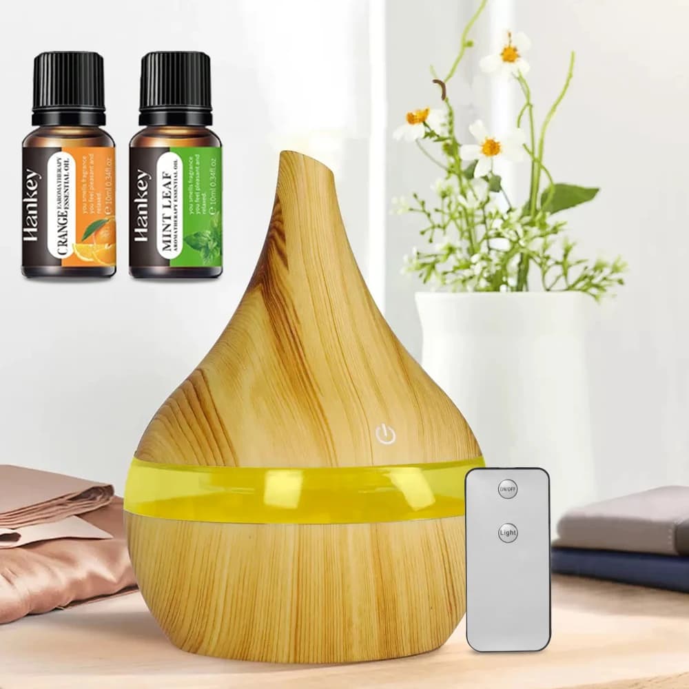 Umidificatore silenzioso con telecomando USB da 300 ml Diffusore di aromi con luce notturna a 7 colori Ideale per scrivania, scuola materna e viaggi in auto
