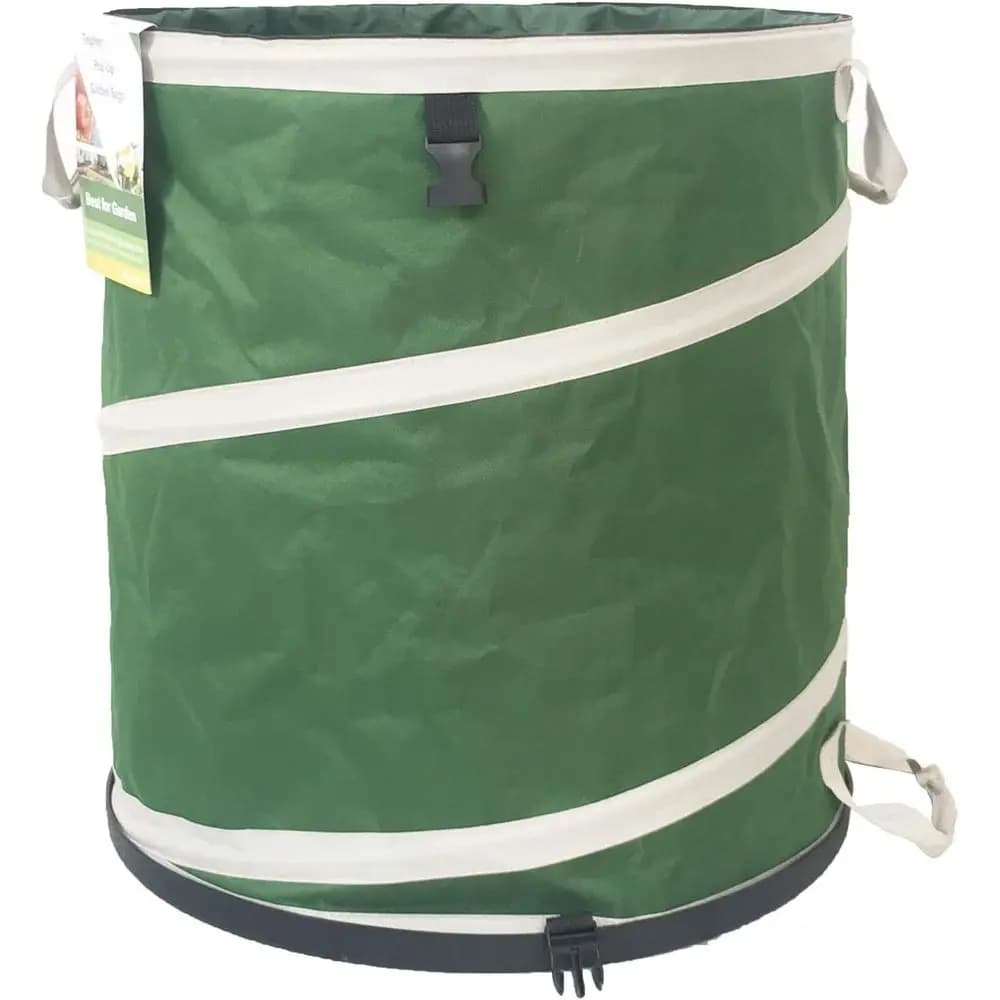 Bidone della Spazzatura Pieghevole da 32 Galloni (19x25 pollici) con Fondo Rigido, Sacco per Rifiuti da Giardino, Contenitore per Detriti, Bidone per Riciclaggio, per Camper