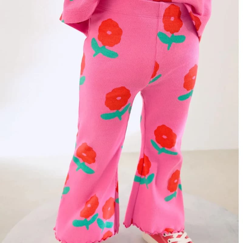 Jumping Meters 2-7T Leggings per Bambine con Stampa Floreale, Pantaloni a Tutta Lunghezza, Pantaloni a Tubino, Pantaloni Autunnali per Bambini