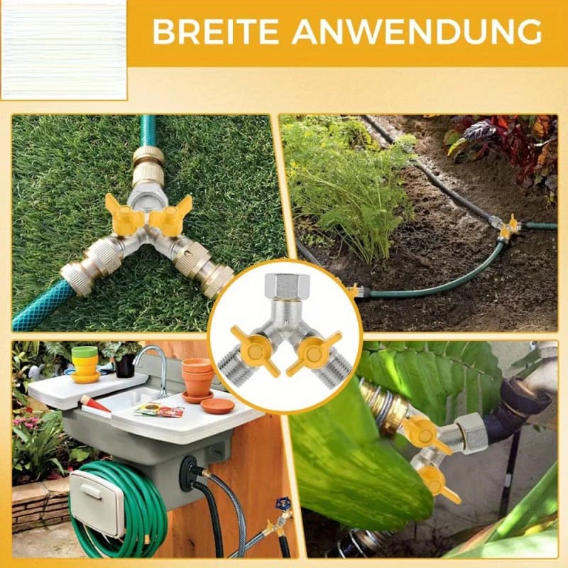 Y valve for bronze water dispenser, for garden hose and washing machine, three-way valve with switch,