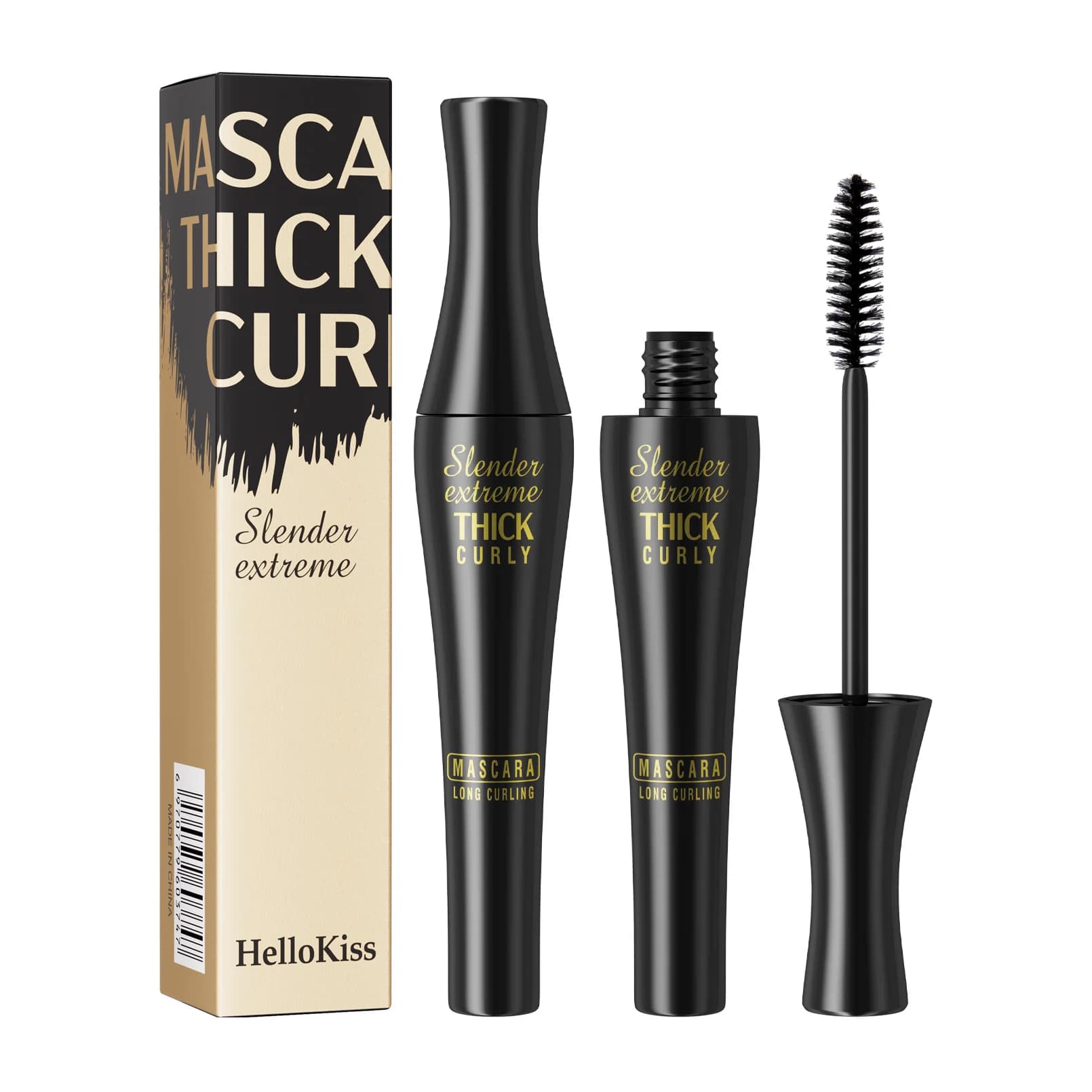 Mascara Impermeabile Volumizzante, Incurvante e Allungante, Anti-sbavatura per il Trucco Occhi