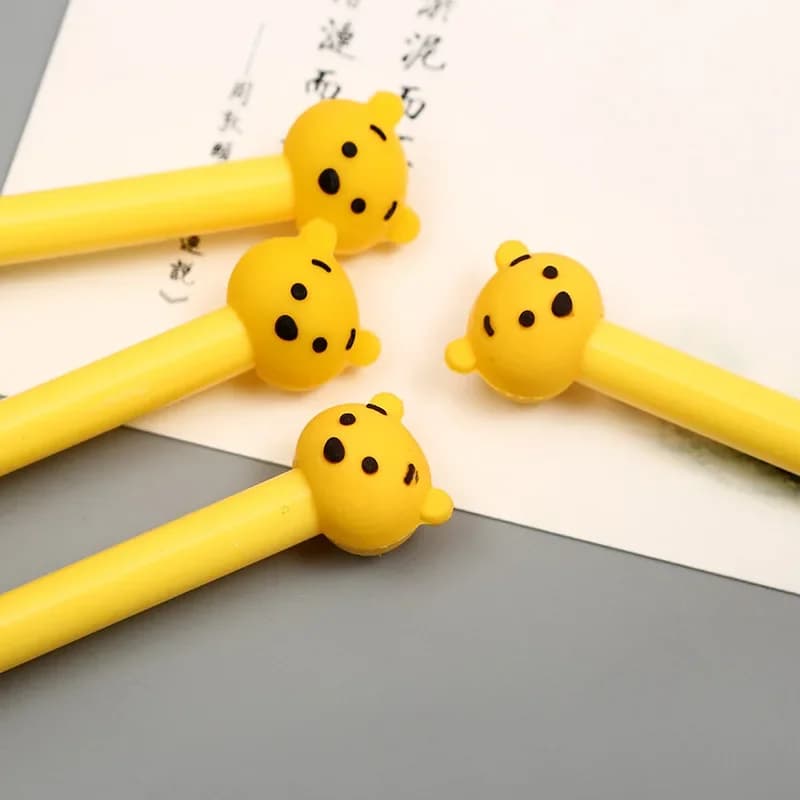 firma nera della penna gel dell'orso del fumetto sveglio della penna gel dell'orso giallo creativo diretto della fabbrica 30pcs