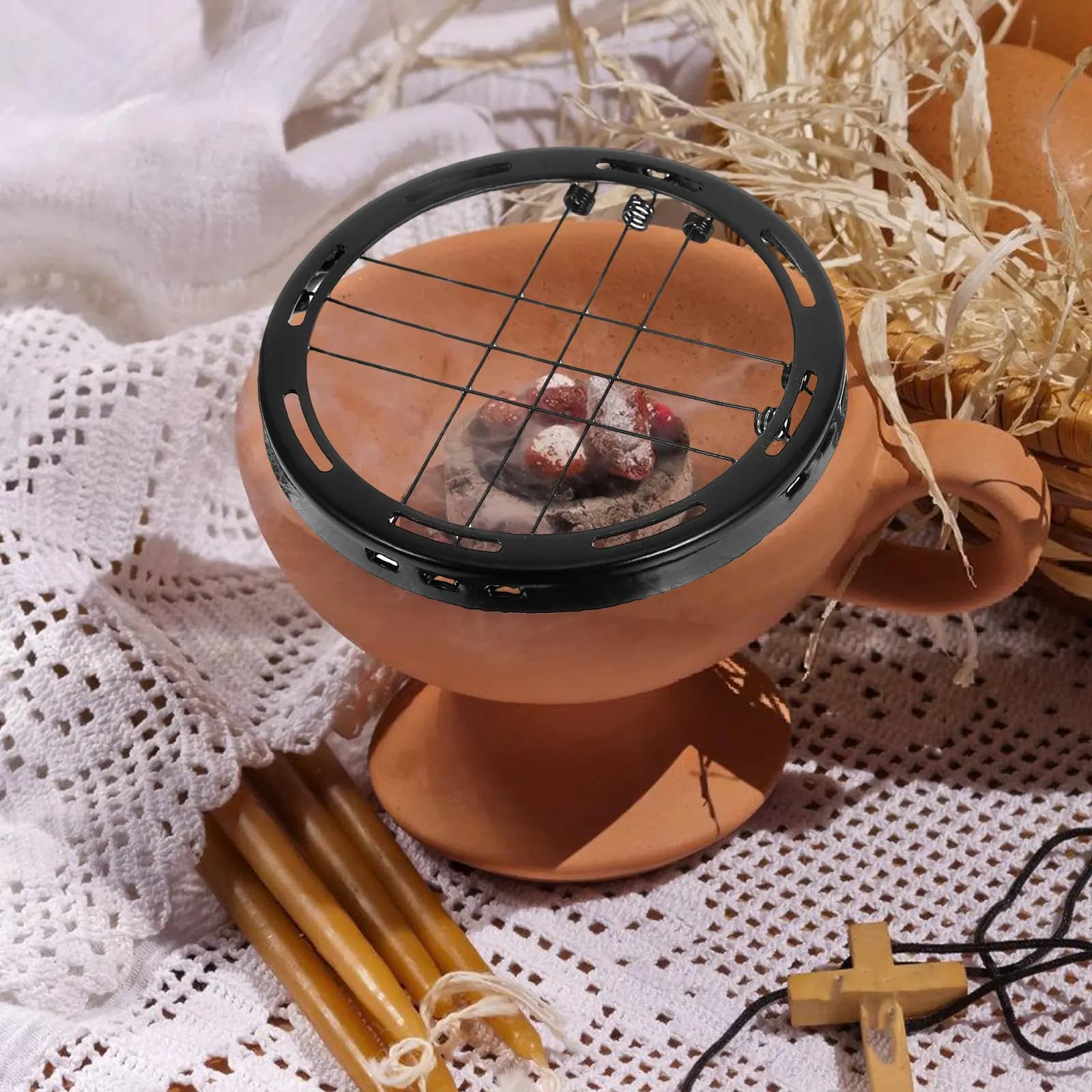 Alloy Metal Incense Holder Rack Aromatherapy Burner Home Fragrance Holder Burning Charcoal Plate Incense Stick Cone Burner Tray