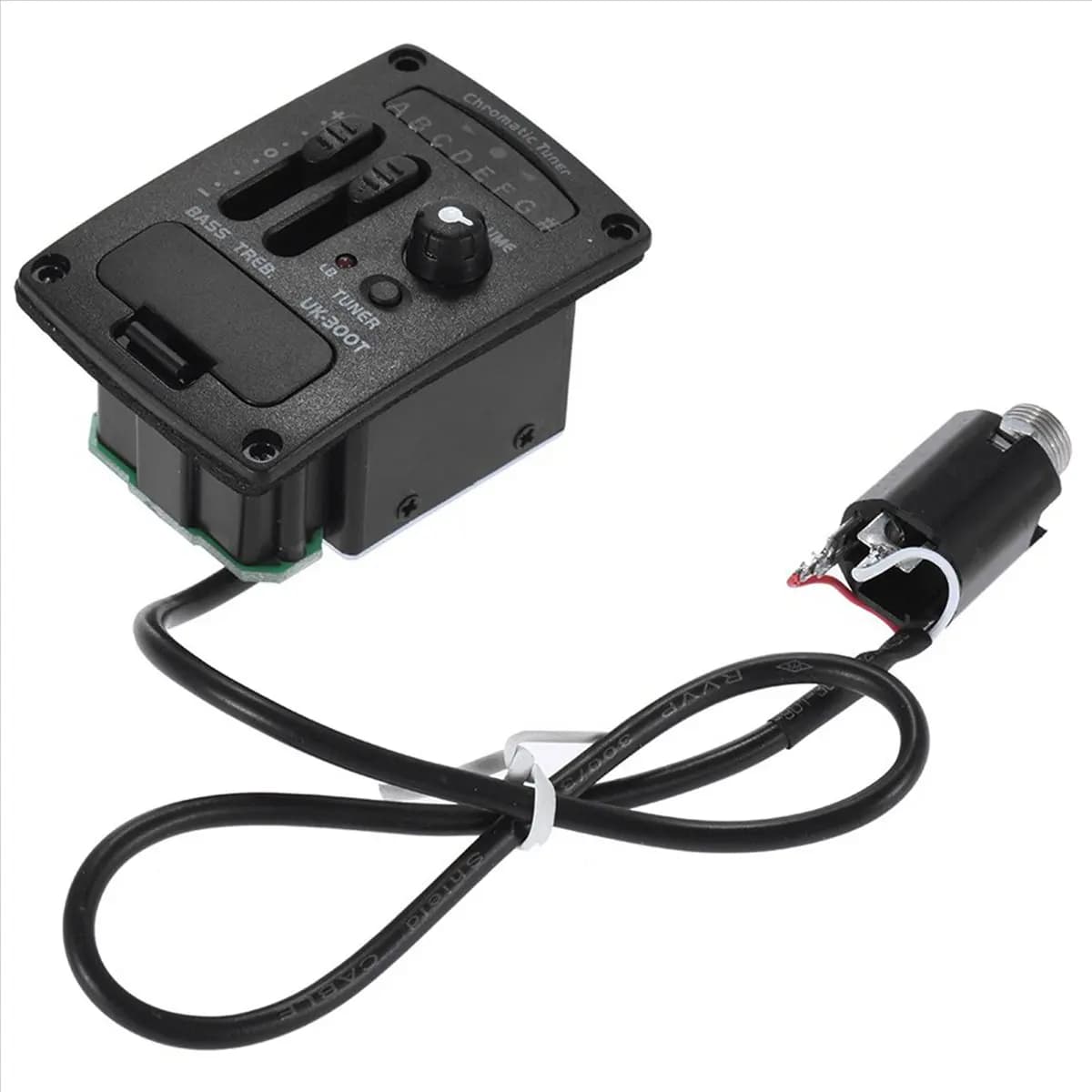 3X Uk-300T Pickup Piezoelettrico per Ukulele con Preamplificatore EQ a 2 Bande e Sistema di Accordatura