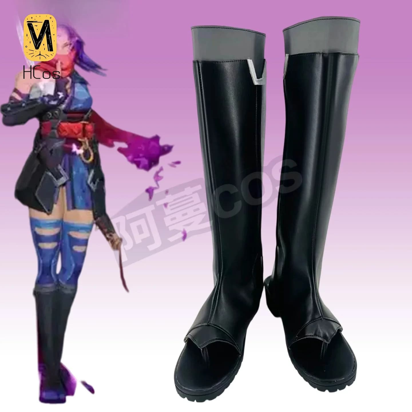 Handmade Cos Outfit: Psylocke Cosplay Shoes Full Set Customized Anime Game Character knee-high boots Halloween Carnival HCos