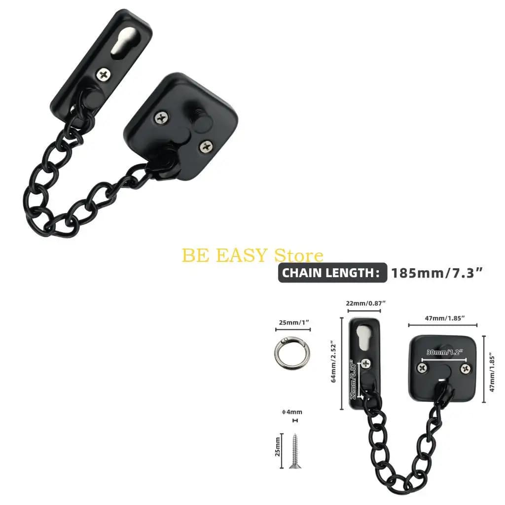 E28F Private Entry Chain Lock Stainless Steel for Apartments, Dorm Living, and Hotel