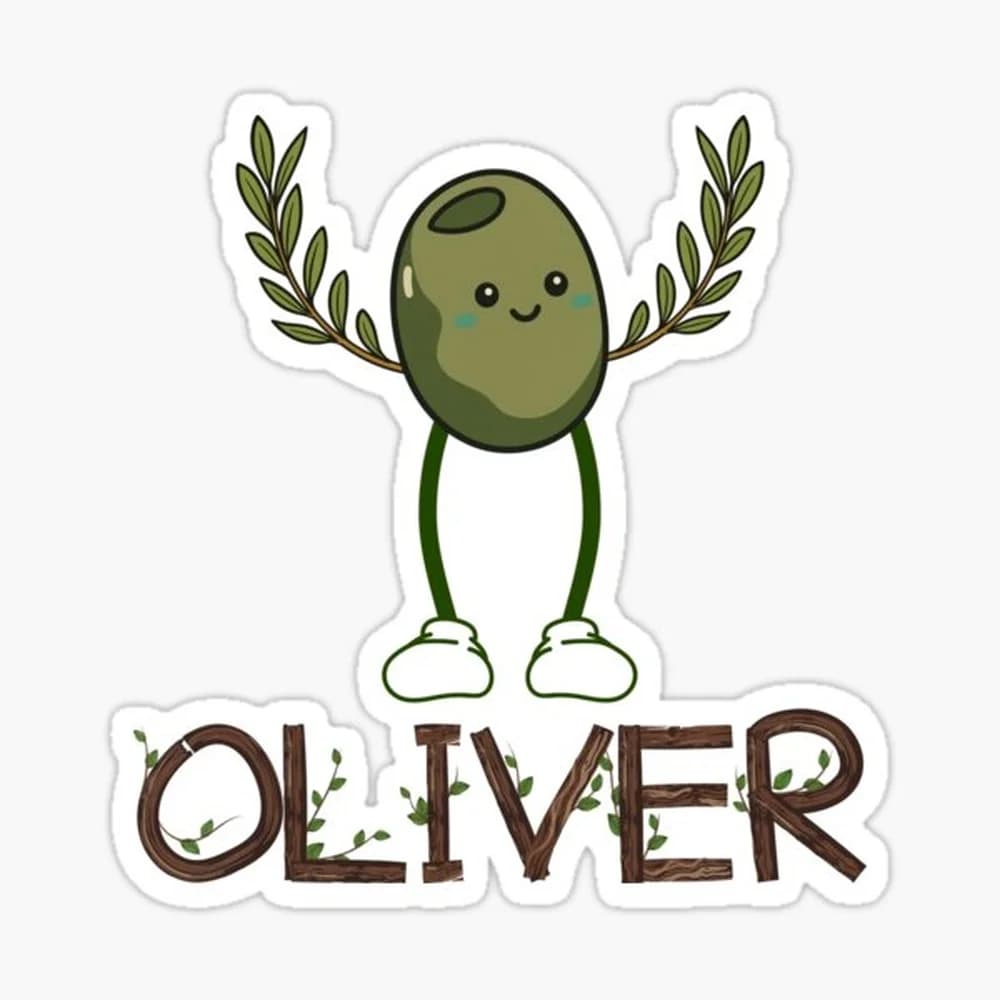 Cute Olive Tree-green Oliver Kawaii Cartoon Food Olive Branch Sticker for Laptop Decor Bedroom Car Cute Cartoon Art Fashionable