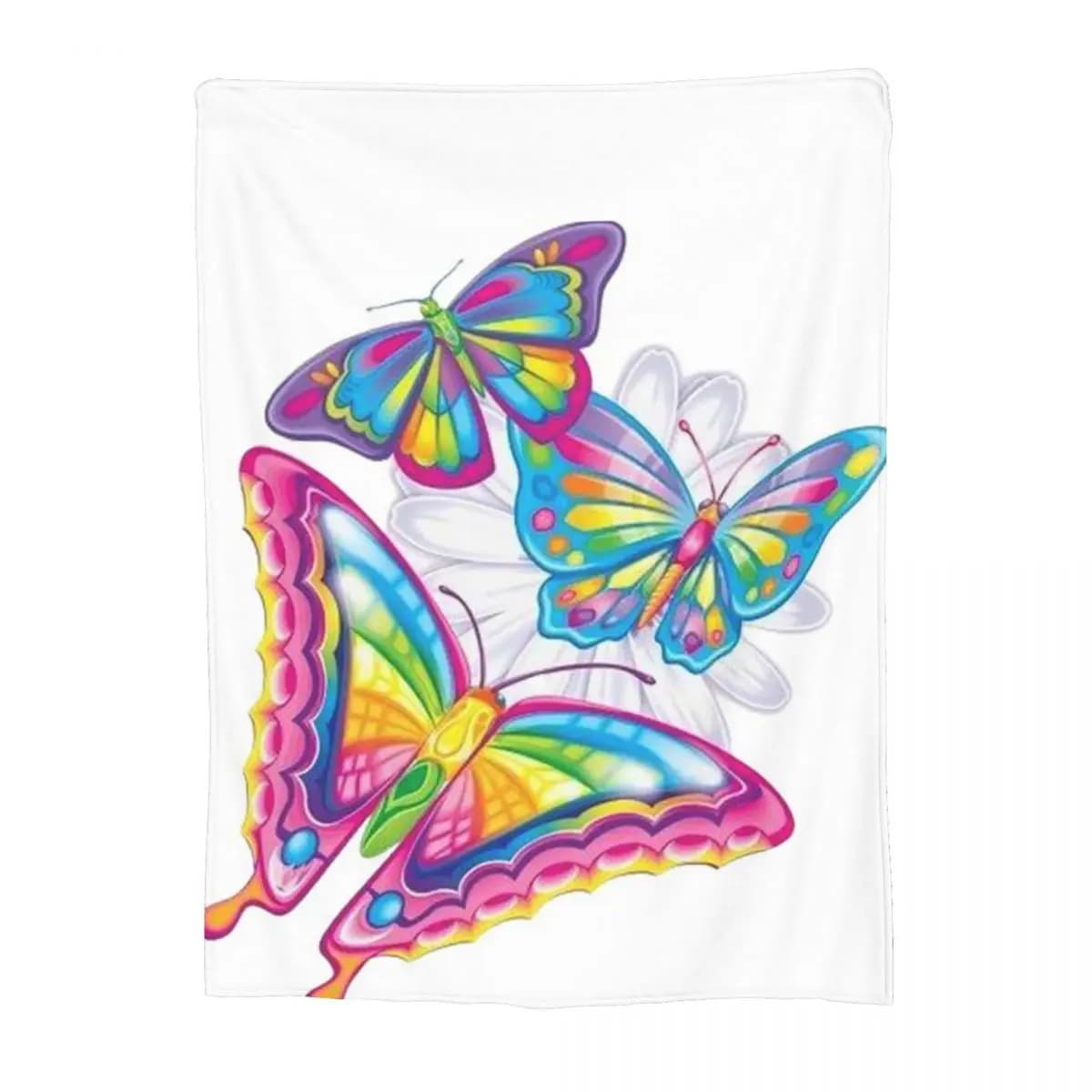 Dazzle ColorfullyButterfly Blanket Soft Warm Flannel Throw Blanket Cover for Bed Living room Picnic Travel Home Couch