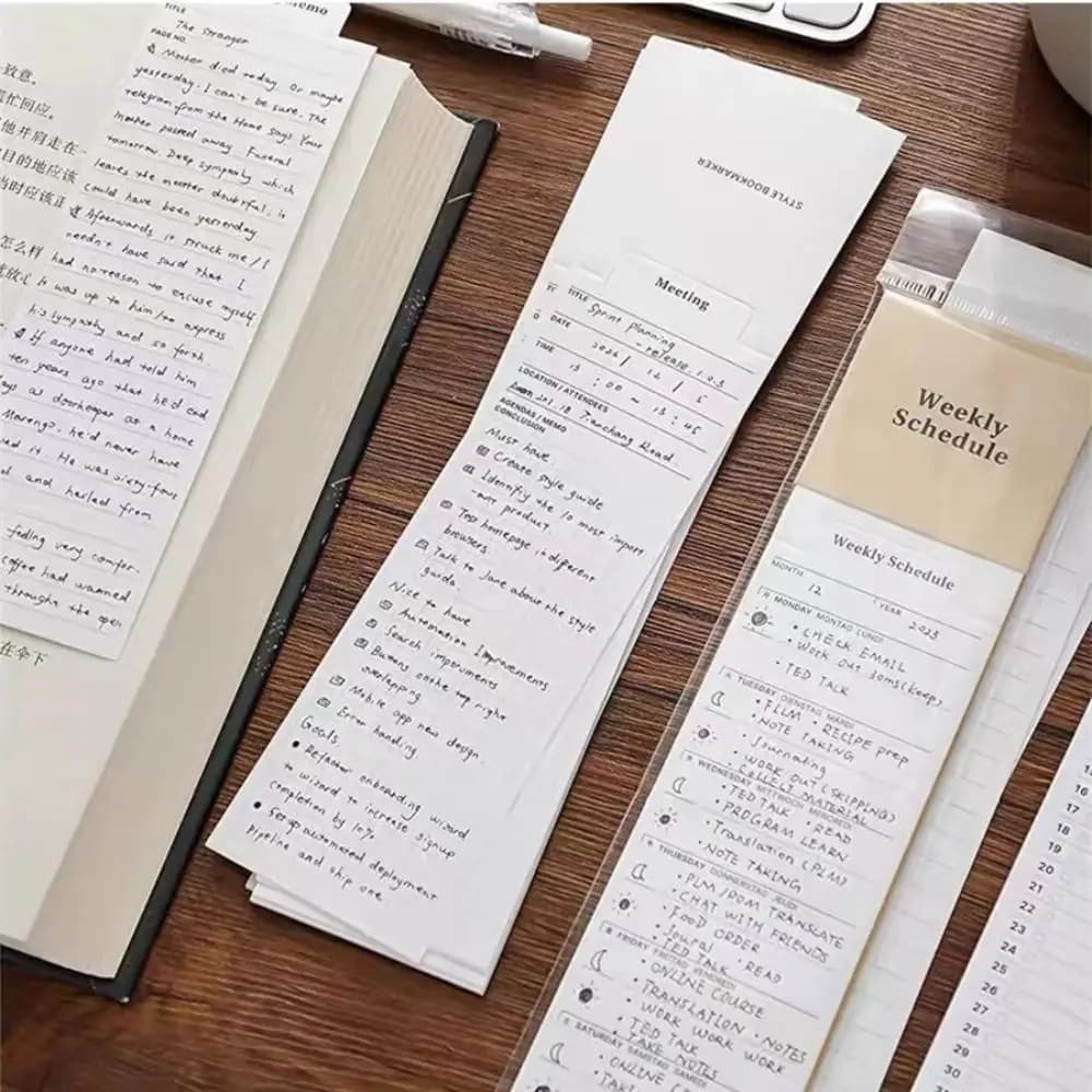 Blocco Note Kawaii con Segnalibro, Agenda Giornaliera e Settimanale, Lista delle Cose da Fare, Diario, Blocco per Appunti per Studenti