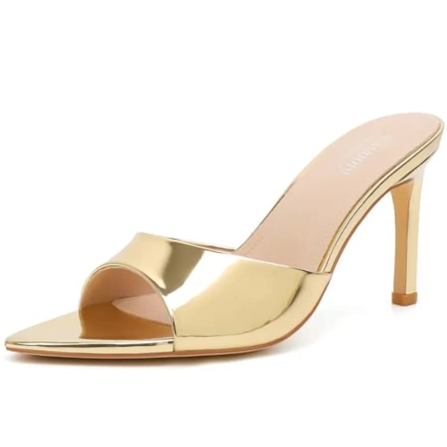Susanny Women's Sandals Heels Mule High Heels Pointed Open Toe Sandals Sexy Slip on Heeled Summer Casual Wedding Prom Party Com