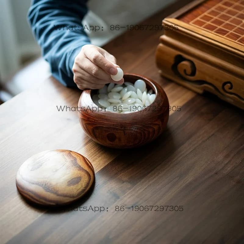 Agate jade chess pieces Go set Solid wood Go table for children beginners Gomoku