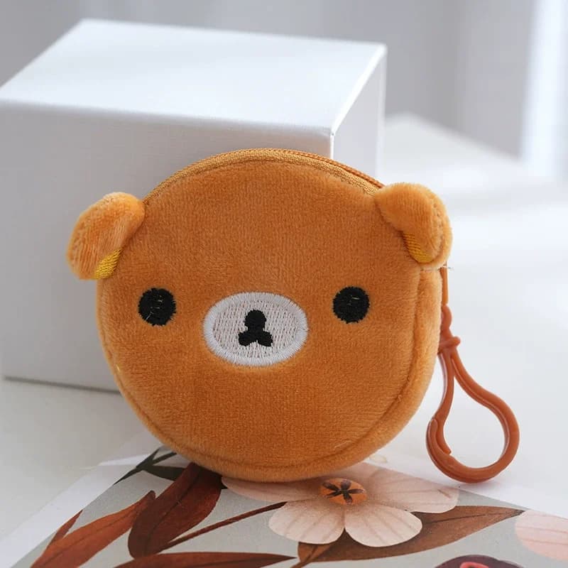 Rilakkuma Peluche Portamonete Portachiavi Bambini Nuovo Anime Pigro Orso Bruno Portafoglio Bambini Scuola Viaggio Mini Sacchetto di Soldi Portachiavi Regalo
