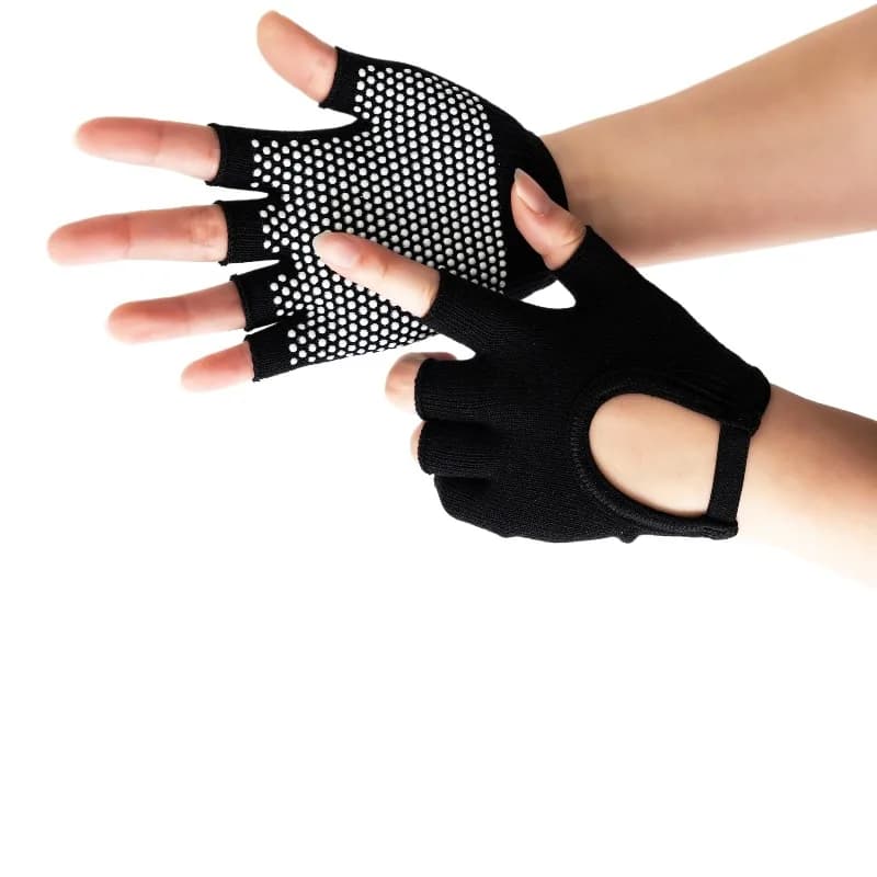 1 paio di guanti da yoga a mezze dita per donna, per fitness, bilanciere, kettlebell, ciclismo, bici da strada, salto con la corda, racchetta, badminton, anti callus.