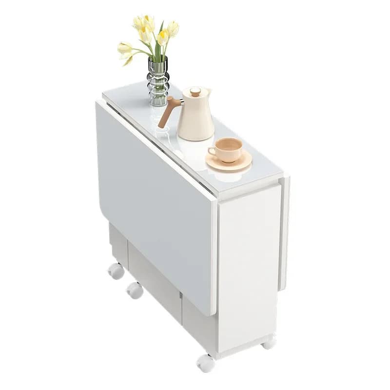 Folding rock slab dining table folding table small apartment space saving telescopic movable