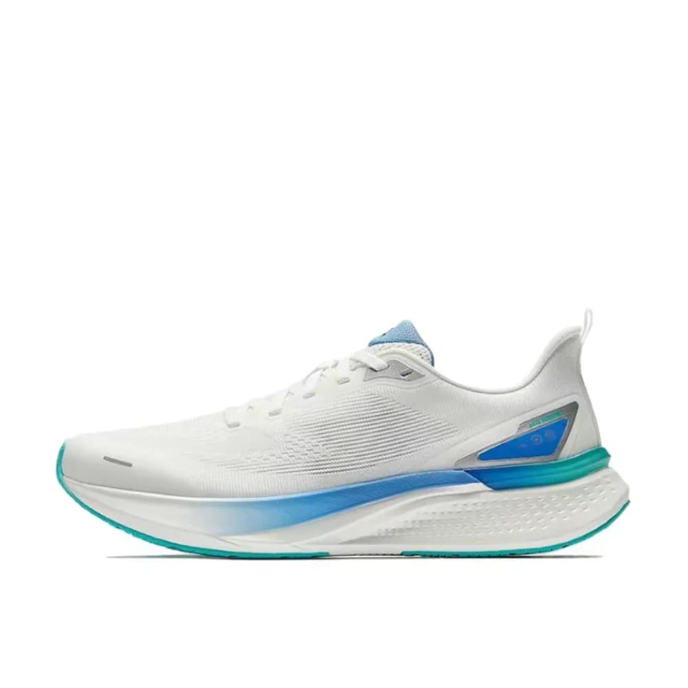 Anta Hydrogen Run 7: scarpe da corsa casual da uomo comode, versatili, resistenti, traspiranti e basse, bianco/blu, 112525541-2