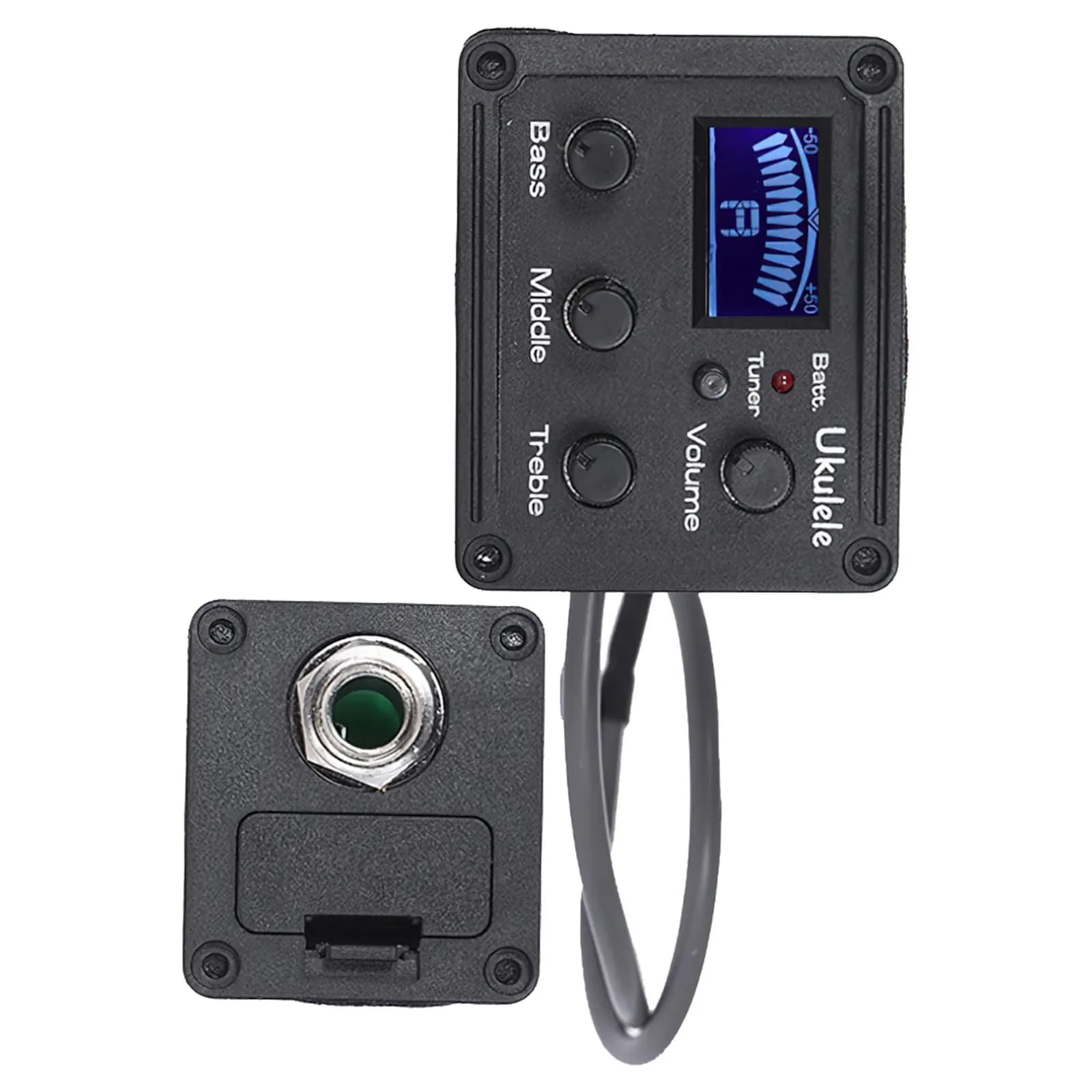 Ukulele Professionale con Equalizzatore a 3 Bande, Pickup Piezo, Preamplificatore, Sistema di Accordatura, Display LCD e Allarme Batteria Scarica