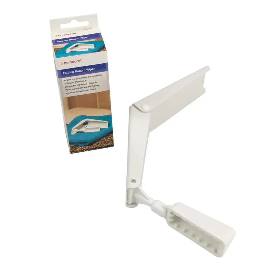Preston Aiuto per WC curvo, pieghevole 10 supporti per carta igienica con amplificatore per tergicristalli inferiori per la vita quotidiana indipendente, pulizia portatile