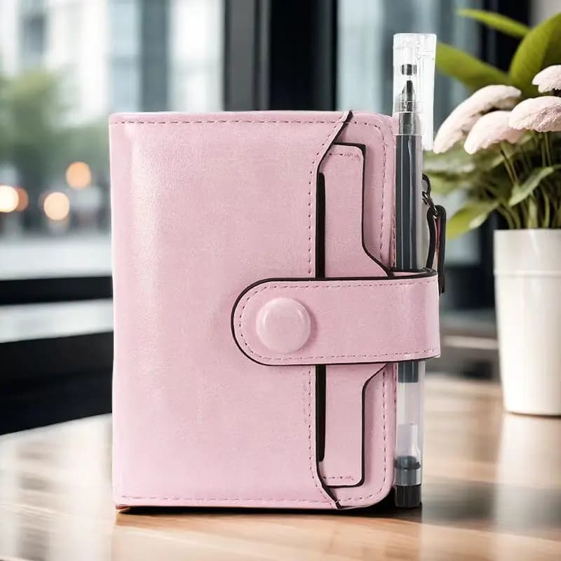 Mini Notebook A7 Binder Multifunction Wallet Card Holder Portable Soft Leather Small Notepad,with 40 inner pages