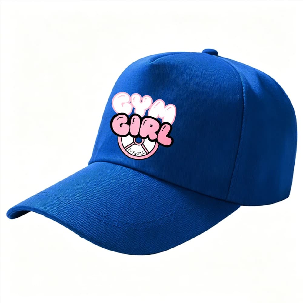 Adjustable Cotton Baseball Cap Cute Bubble Font Gym Girl Weight Plate Print Women Dad Hat Outdoor Sun Protection Snapback Cap
