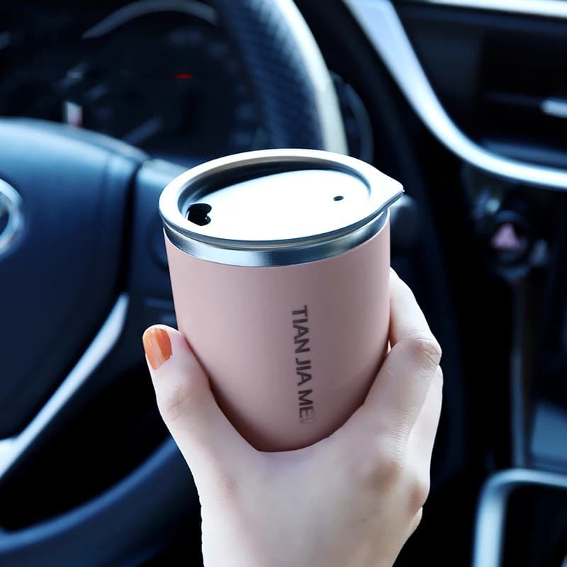 Thermal Cup 300 ml Stainless Steel Thermos Beer Glasses Coffee Bottle Water Bottle Vacuum Insulated Sealing with Glass Covers