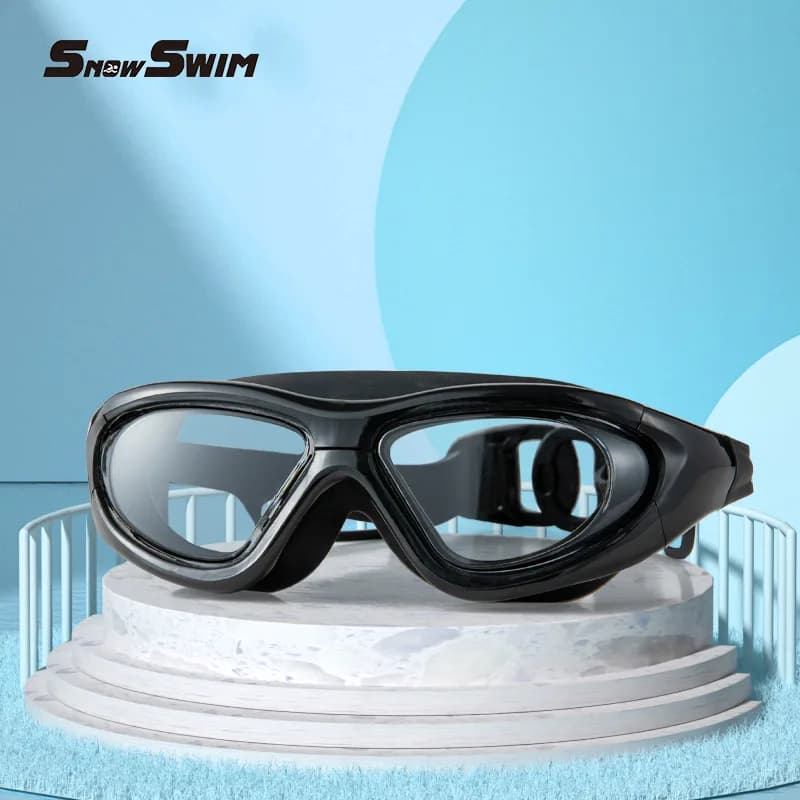 New swim glasses for myopia with big frame for adults Silicone waterproof swim glasses for men