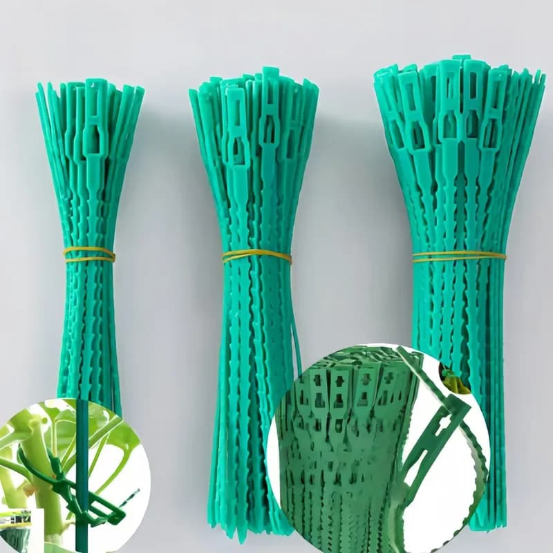 57pcs13cmFishbone Cable Tie SelfLockDesignEasyAdjustReusable Suitable forGardeningClimbing VinePlant、TomatoVine、FlowersStemFi