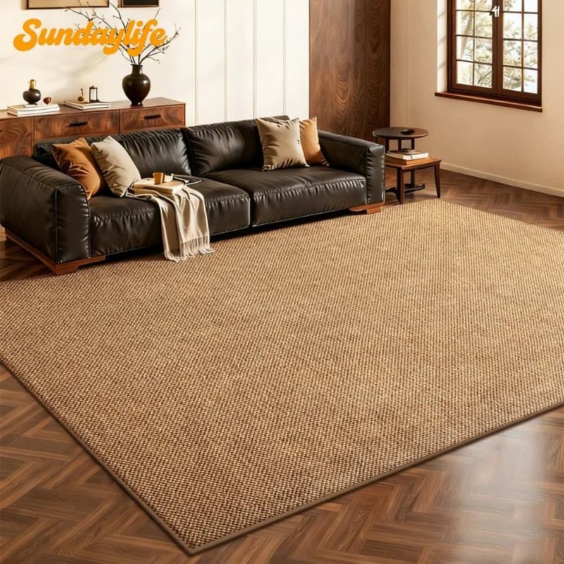 Tappeto in Finto Sisal Durevole e Antiscivolo per Interni, Corridoio, Soggiorno, Camera da Letto, Ingresso, Uso Domestico, Tappetini Intrecciati Finti per Porta