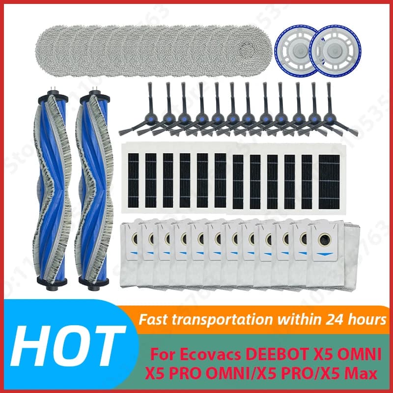 For Ecovacs DEEBOT X5 OMNI / X5 PRO OMNI/X5 PRO/X5 Max Vacuum Cleaner Main Side Brush Filter Mop Dust Bag Accessories