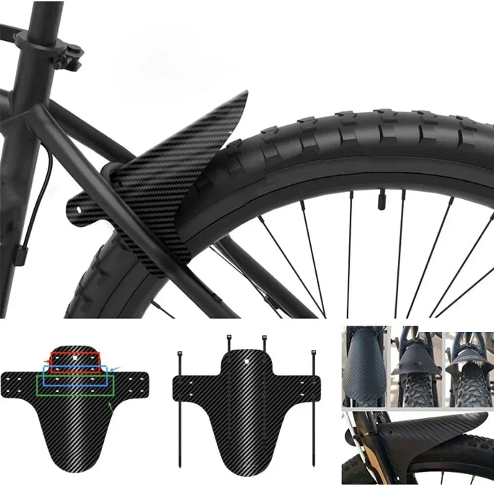 Parafango per Bicicletta con Motivo in Carbonio, Protezione Anteriore e Posteriore per Ruote, Parafango Ultraleggero per Ciclismo MTB