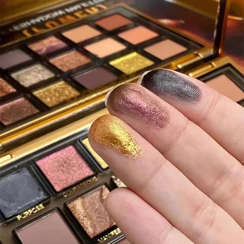 Palettes of golden shadows Pearl Rose Gold Black Flux Perlescent Glitter Palettes of matt shadows Make up 18 colors punk style New