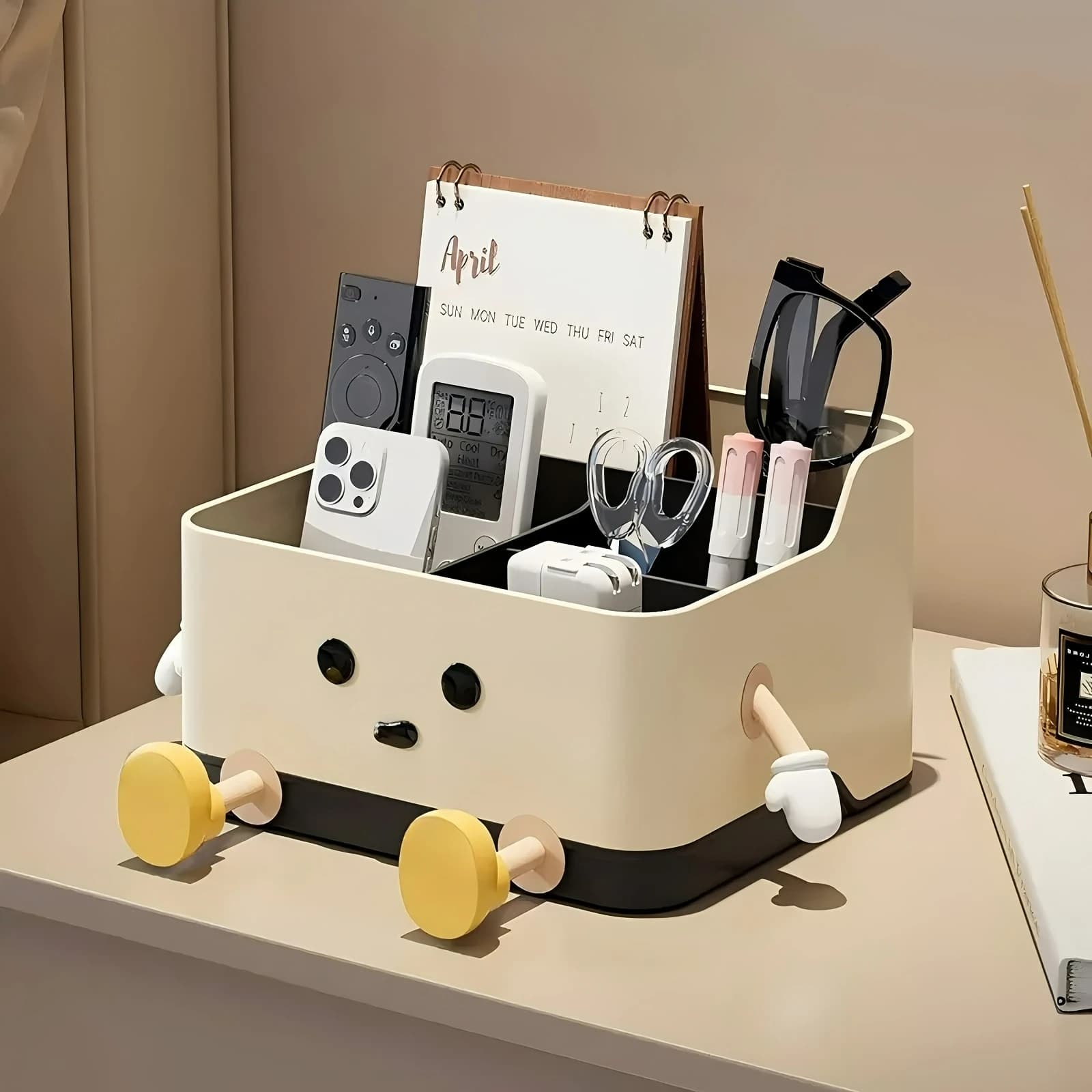 Organizzatore da Scrivania Multifunzionale con Vassoio per Gioielli, per Accessori da Scrivania, Telefono, Caricabatterie, Trucchi, Ufficio Domestico