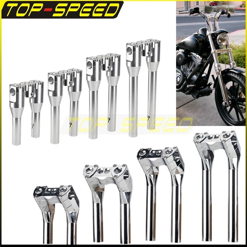 Chrome 12 pollici 12 "Kickback/Dritto Challenger Manubrio Riser Kit Club Morsetto Superiore per Modello Harley Con 1" 25mm Bar Softail