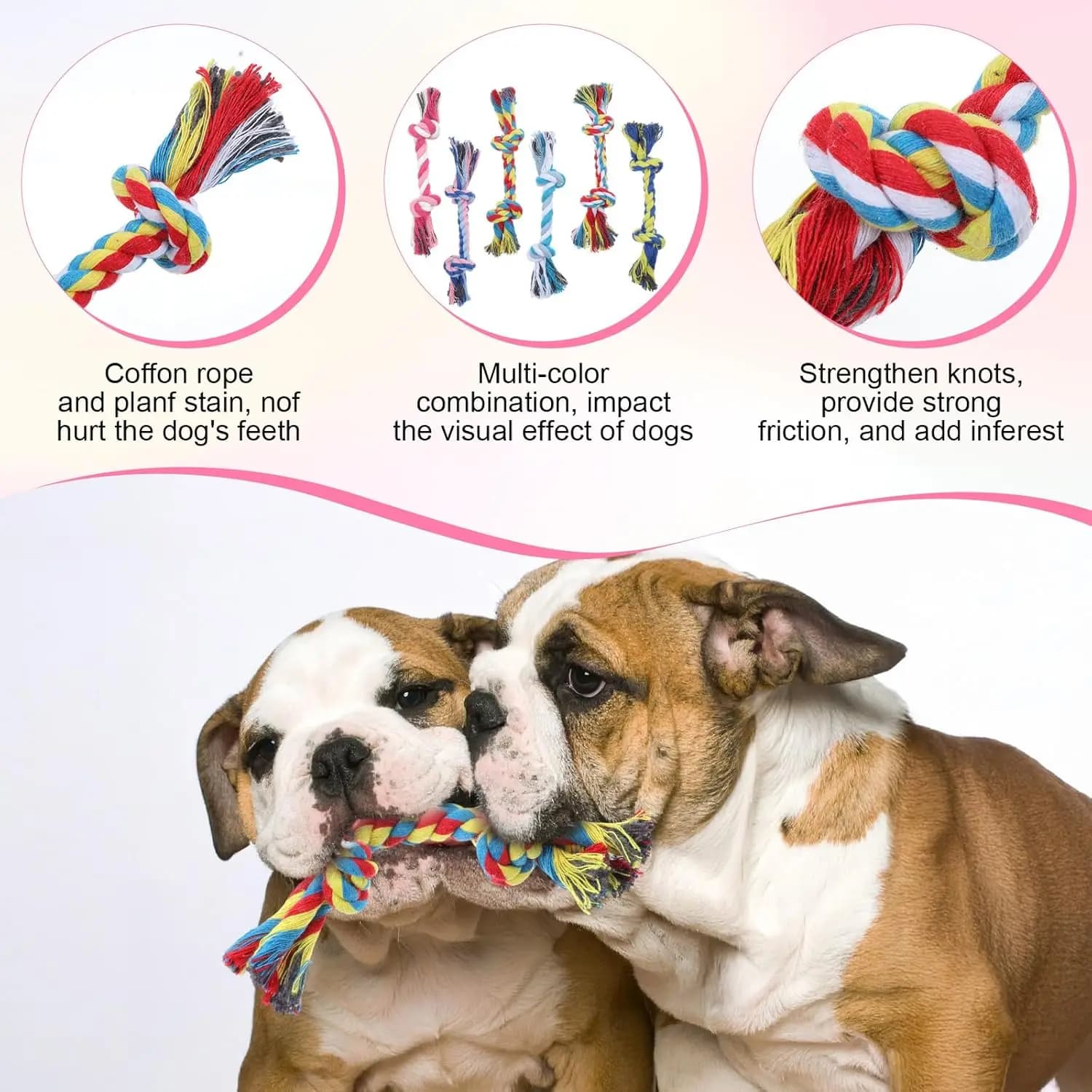 Giocattolo Interattivo per Cani Tug of War, Corda Intrecciata in Cotone per Tirare e Masticare, Divertimento e Legame con il Tuo Animale Domestico