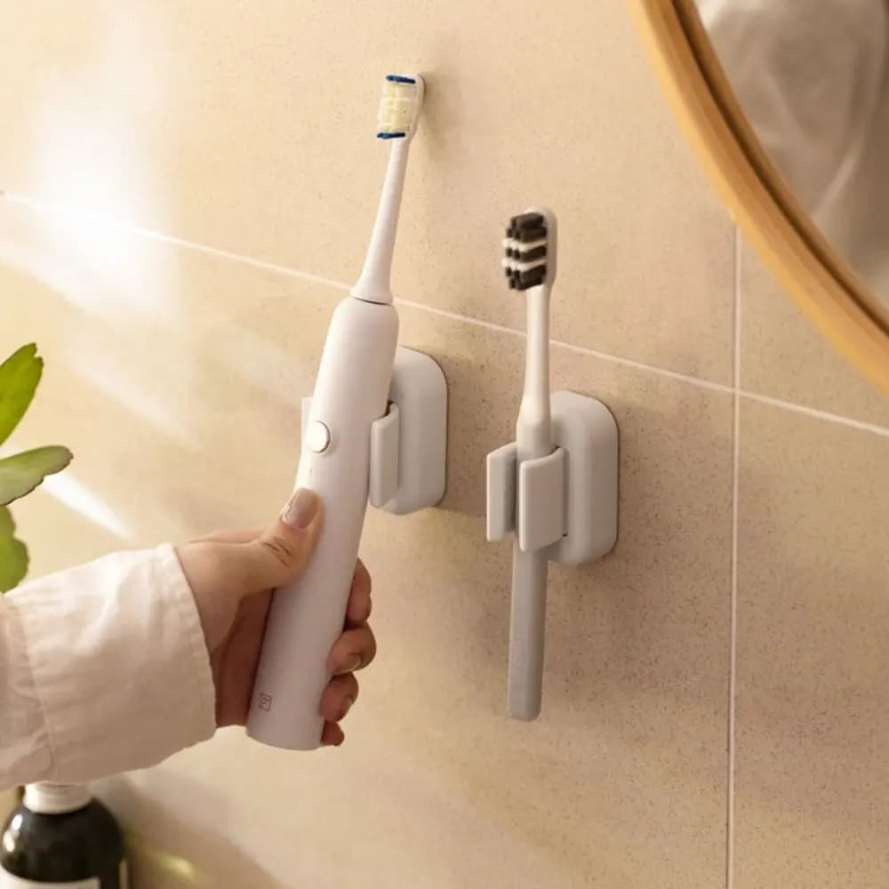 Plastic broom door Wall mounted white electric toothbrush clip for self-adhesive cock waterproof for kitchen
