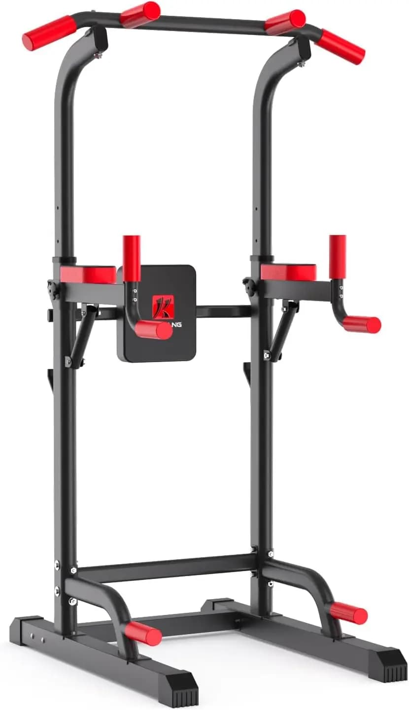 Power Tower Dip Station, Barra Multifunzione per Trazioni per Palestra Domestica, Altezza Regolabile 65.7-85.4 Pollici, Carico 400 Libbre