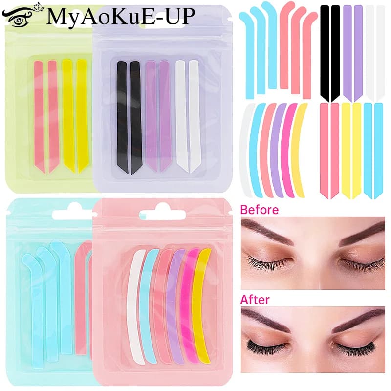 6 pcs Reusable Silicone Strip Extension Eye Patch Soft Permanent Eye Pad Lash Lift Tape Makeup Tools